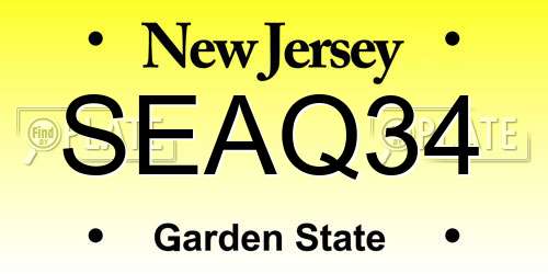 SEAQ34 New Jersey License Plate