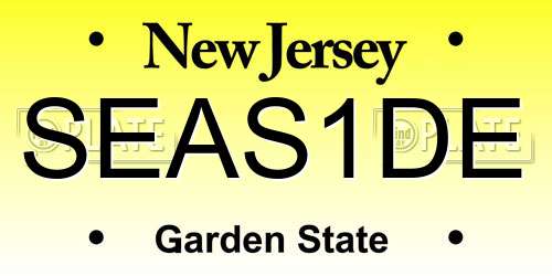 SEAS1DE New Jersey License Plate