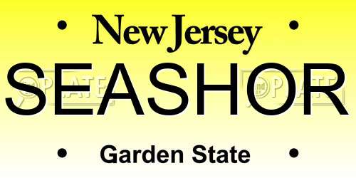 SEASHOR New Jersey License Plate