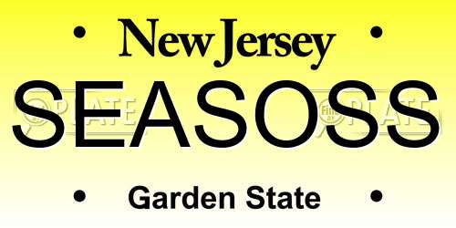 SEASOSS New Jersey License Plate