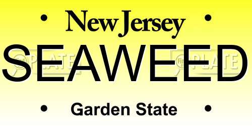 SEAWEED New Jersey License Plate