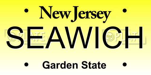 SEAWICH New Jersey License Plate