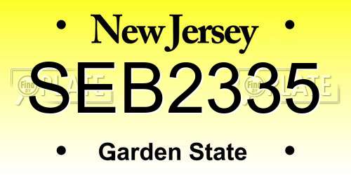 SEB2335 New Jersey License Plate