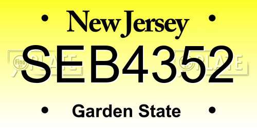 SEB4352 New Jersey License Plate