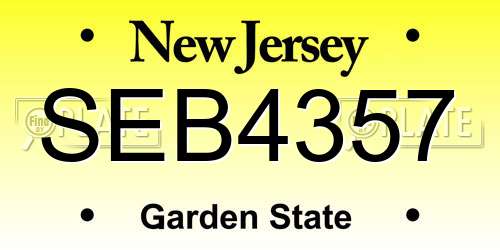 SEB4357 New Jersey License Plate
