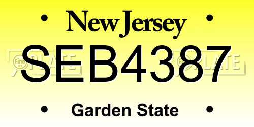 SEB4387 New Jersey License Plate