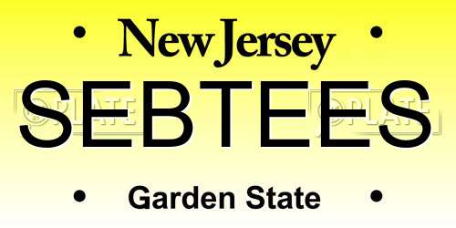 SEBTEES New Jersey License Plate