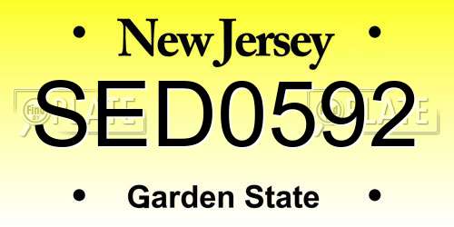SED0592 New Jersey License Plate