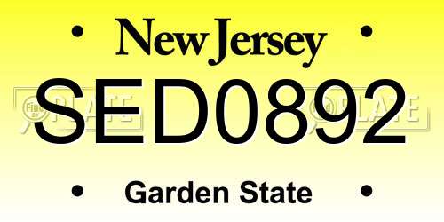 SED0892 New Jersey License Plate