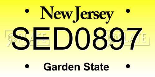 SED0897 New Jersey License Plate