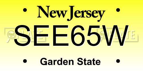 SEE65W New Jersey License Plate