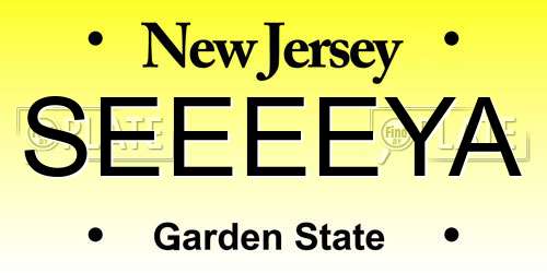SEEEEYA New Jersey License Plate