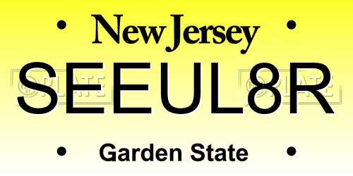 SEEUL8R New Jersey License Plate