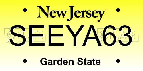 SEEYA63 New Jersey License Plate