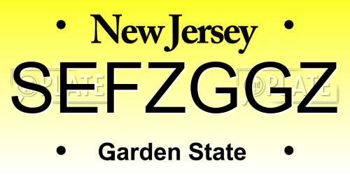 SEFZGGZ New Jersey License Plate