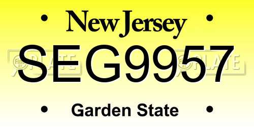 SEG9957 New Jersey License Plate