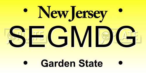SEGMDG New Jersey License Plate