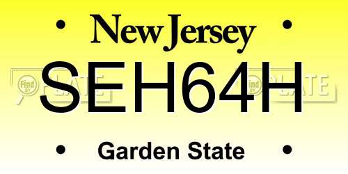 SEH64H New Jersey License Plate