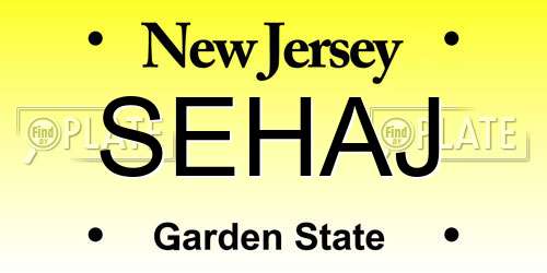 SEHAJ New Jersey License Plate