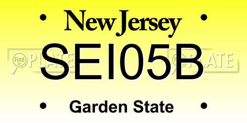 SEI05B New Jersey License Plate