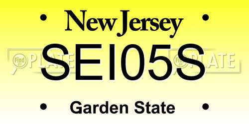 SEI05S New Jersey License Plate