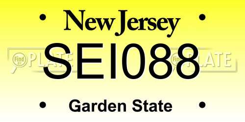SEI088 New Jersey License Plate