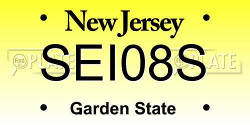 SEI08S New Jersey License Plate