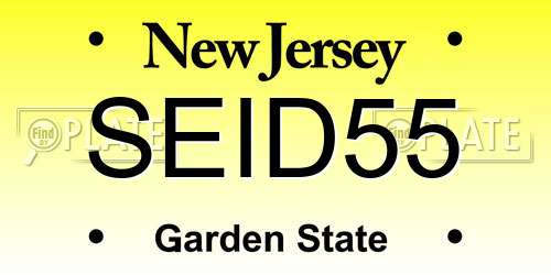 SEID55 New Jersey License Plate
