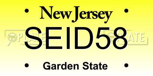 SEID58 New Jersey License Plate