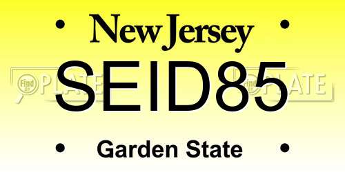 SEID85 New Jersey License Plate