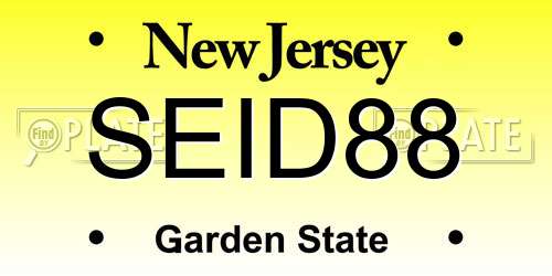 SEID88 New Jersey License Plate