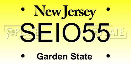 SEIO55 New Jersey License Plate