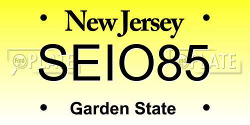 SEIO85 New Jersey License Plate