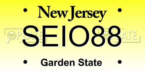 SEIO88 New Jersey License Plate