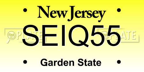 SEIQ55 New Jersey License Plate