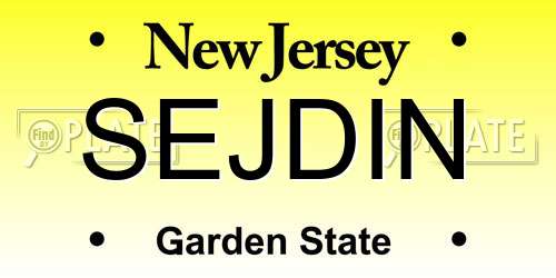 SEJDIN New Jersey License Plate