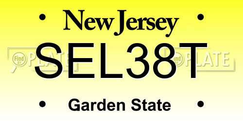 SEL38T New Jersey License Plate