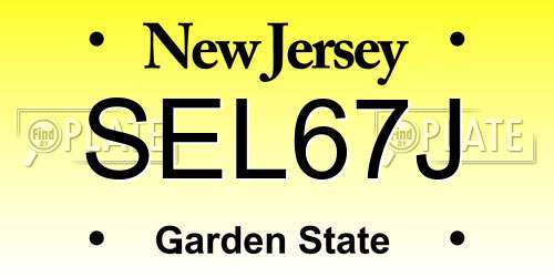 SEL67J New Jersey License Plate
