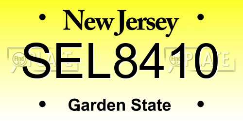 SEL8410 New Jersey License Plate
