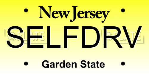 SELFDRV New Jersey License Plate