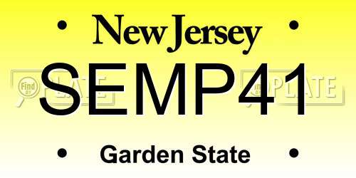 SEMP41 New Jersey License Plate