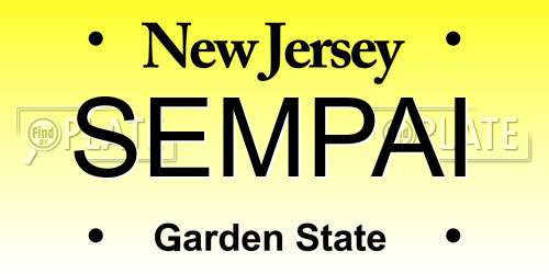 SEMPAI New Jersey License Plate