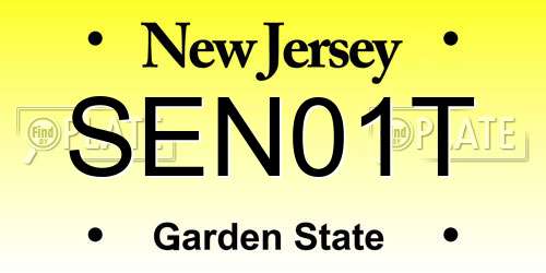 SEN01T New Jersey License Plate