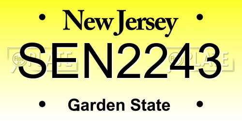 SEN2243 New Jersey License Plate