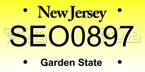 SEO0897 New Jersey License Plate
