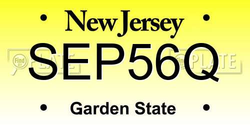 SEP56Q New Jersey License Plate