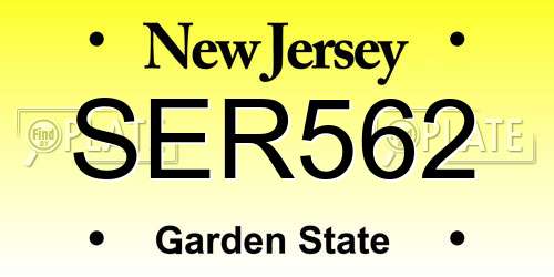 SER562 New Jersey License Plate