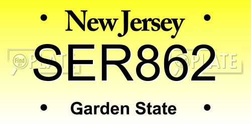 SER862 New Jersey License Plate