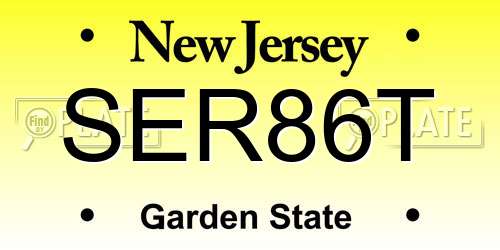 SER86T New Jersey License Plate