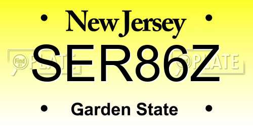 SER86Z New Jersey License Plate